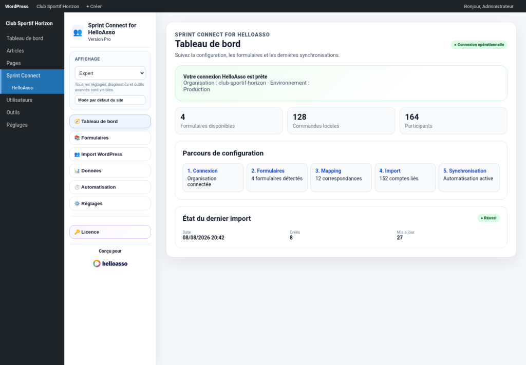 Illustration 2 — Sprint Connect for HelloAsso — Guide utilisateur Free + Pro 1.0.0