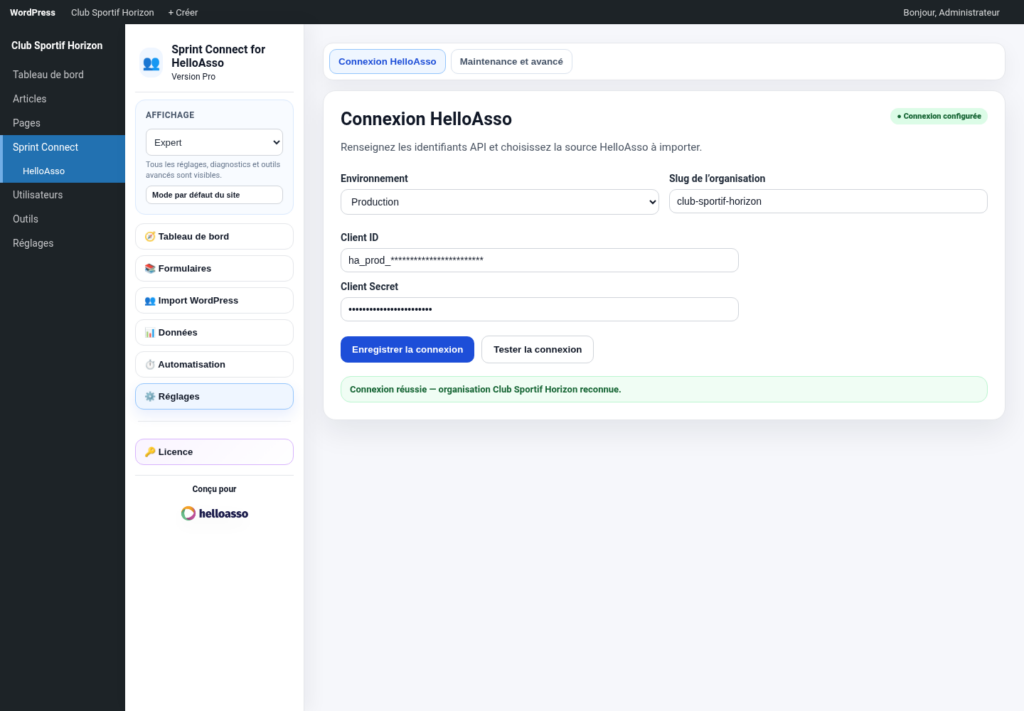 Illustration 3 — Sprint Connect for HelloAsso — Guide utilisateur Free + Pro 1.0.0