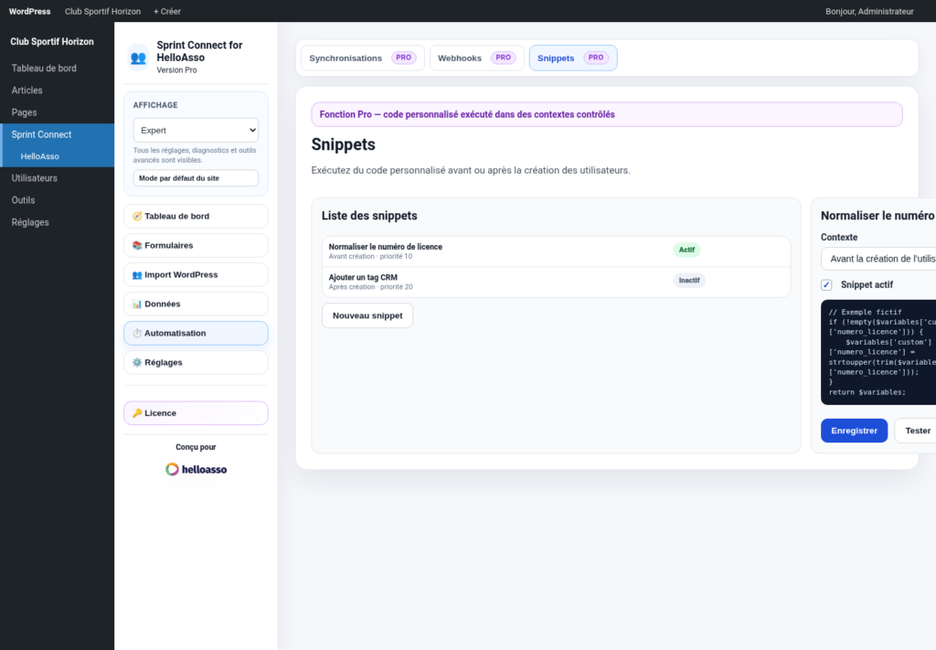 Illustration 14 — Sprint Connect for HelloAsso — Guide utilisateur Free + Pro 1.0.0