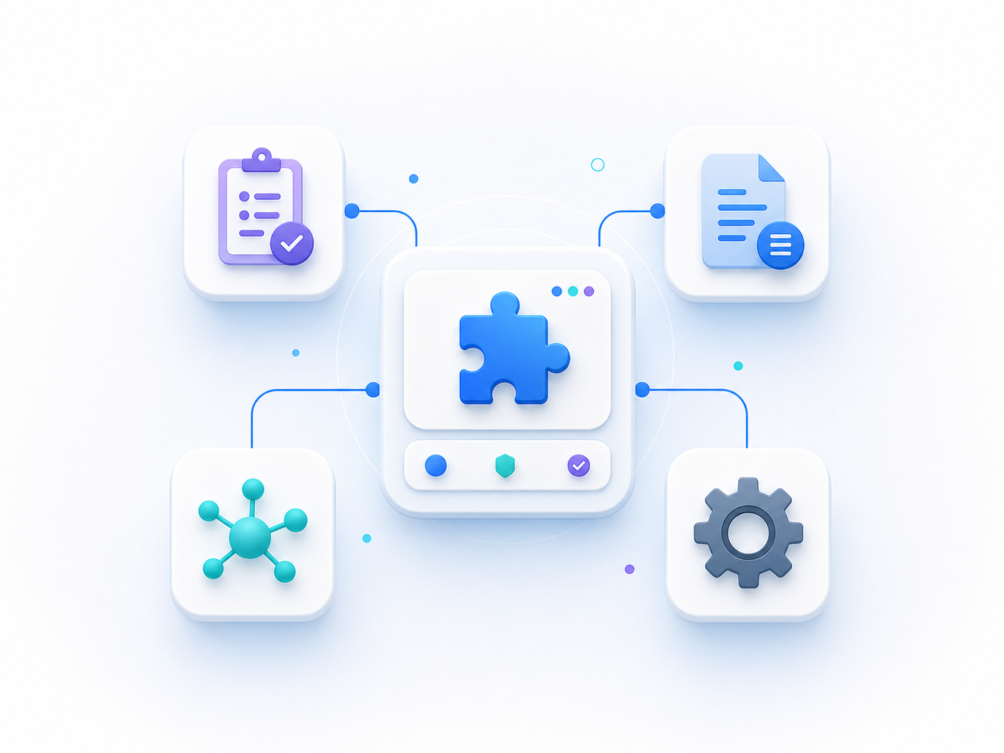 Illustration d’un écosystème d’extensions WordPress interconnectées
